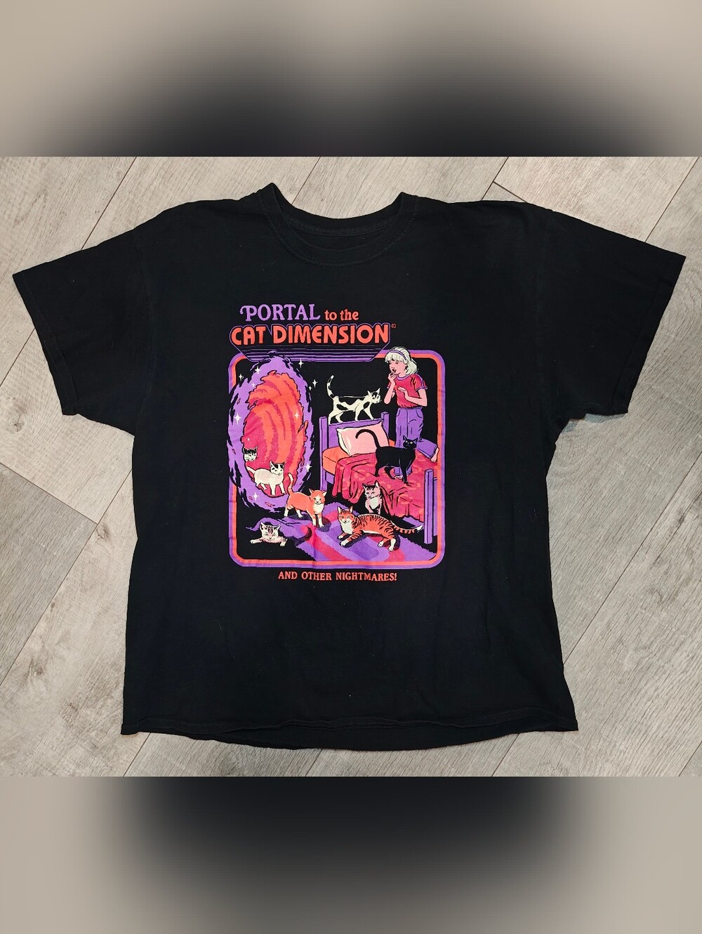 Steven Rhodes "Portal to the Cat Dimension" Unisex Graphic T-shirt.
